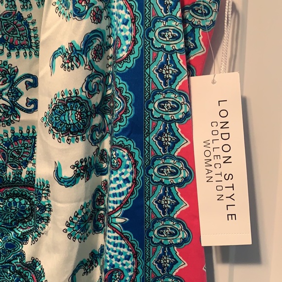 NWT patterned sleeveless London Style dress 14W - Picture 2 of 6